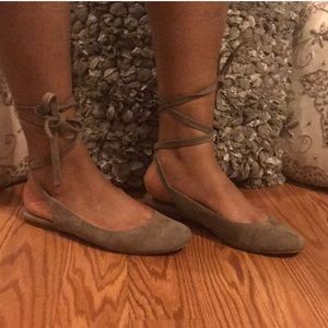 Madewell suede lace up flats